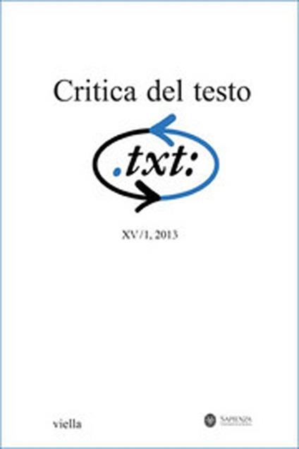 Critica del testo. Vol. 16\1 - copertina