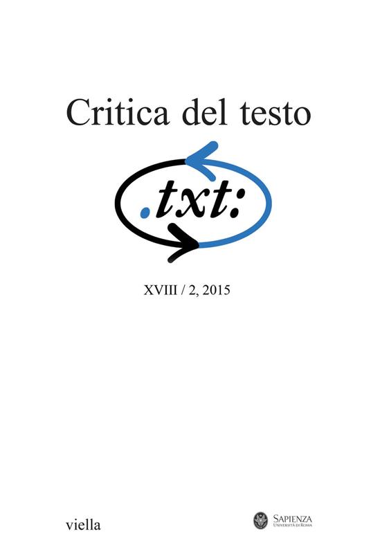 Critica del testo (2015). Vol. 2 - copertina