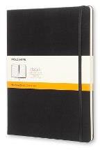 Taccuino Moleskine XL a righe copertina rigida nero. Black