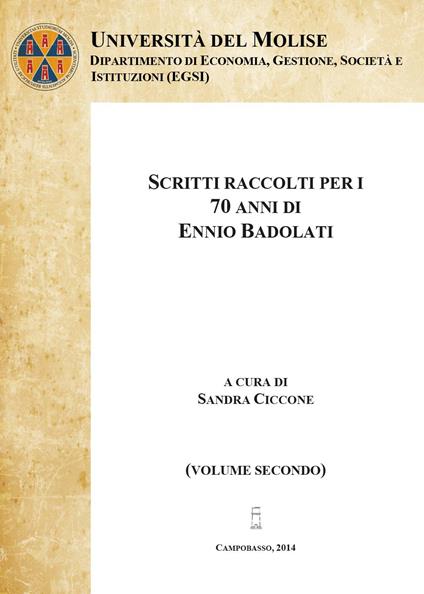 Scritti raccolti per i 70 anni di Ennio Badolati. Vol. 2 - Sandra Ciccone - copertina