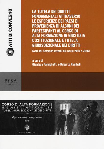 Esperienze di tutela dei diritti fondamentali a confronto. Seminario interno del Corso di Alta Formazione in Giustizia costituzionale, anno 2017 - copertina