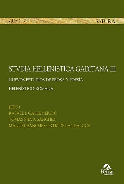 Stvdia hellenistica gaditana. Vol. 3: Nuevos estudios de prosa y poesía helenístico-romana - copertina