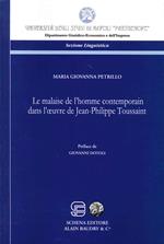 Le malaise de l'homme contemporain dans l'oeuvre de Jean-Philippe Toussaint