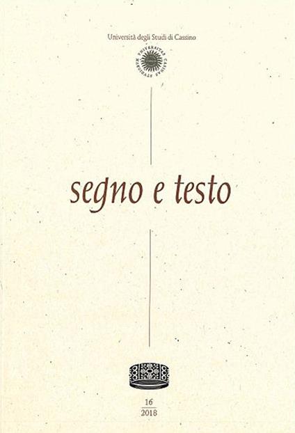 Segno e testo (2018). Vol. 16 - copertina