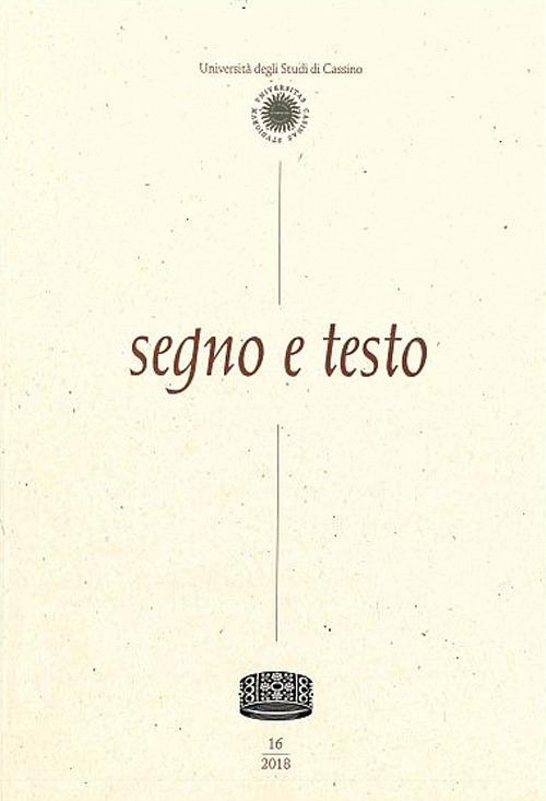 Segno e testo (2018). Vol. 16 - copertina