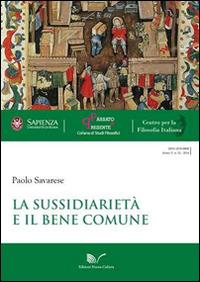La sussidiarietà e il bene comune - Paolo Savarese - copertina
