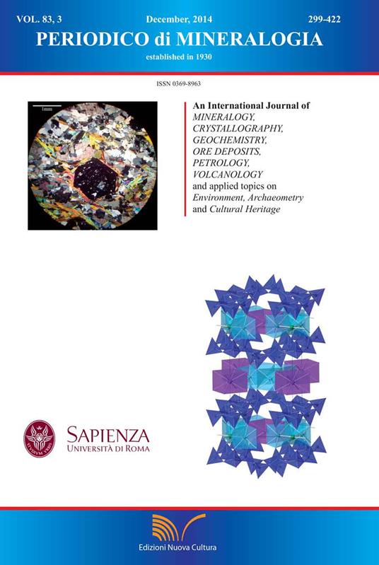 Periodico di mineralogia. Ediz. inglese (2014). Vol. 83\3 - Antonio Gianfagna - copertina