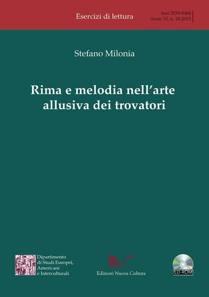 Rima e melodia nell'arte allusiva dei trovatori - Stefano Milonia - copertina