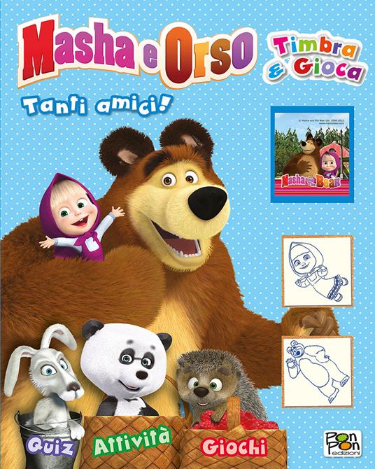 Tanti amici! Timbra & gioca. Masha e Orso. Con gadget - Elisa Carati - copertina