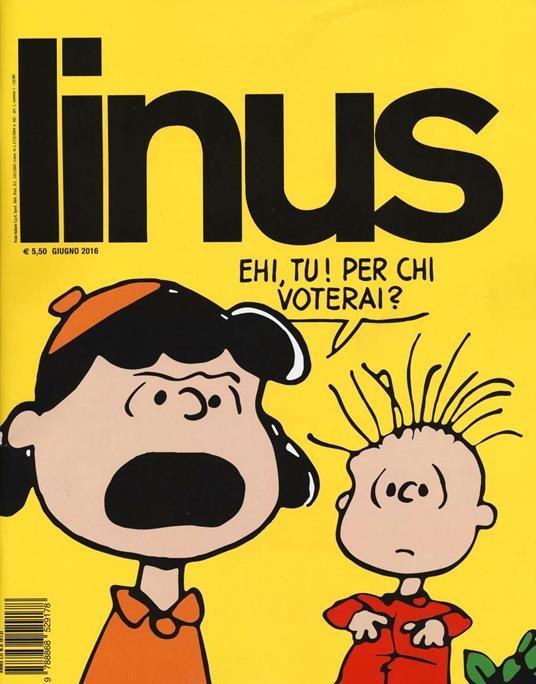 Linus (Rivista). Giugno 2016 - copertina
