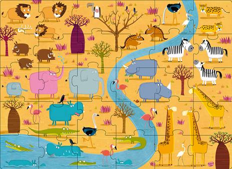 Gli animali dell'Africa. Ediz. a colori. Con puzzle - Mathew Neil - 2