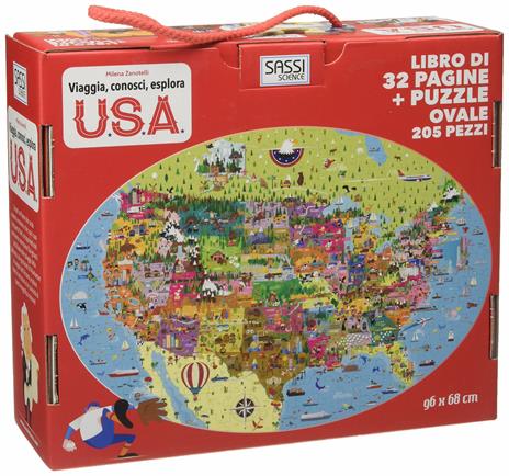 USA. Viaggia, conosci, esplora. Libro puzzle. Ediz. a colori. Con puzzle - Milena Zanotelli,Irena Trevisan - copertina