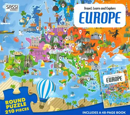 Europe. Travel, learn and explore. Con puzzle. Ediz. a colori - Giulia Pesavento,Alberto Borgo - copertina