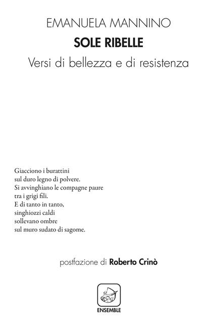 Sole ribelle. Versi di bellezza e di resistenza - Emanuela Mannino - copertina