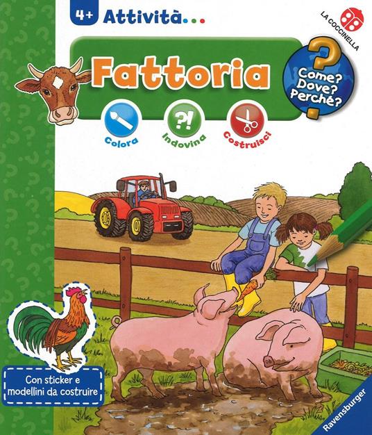 Fattoria. Colora, indovina, costruisci. Con adesivi - copertina