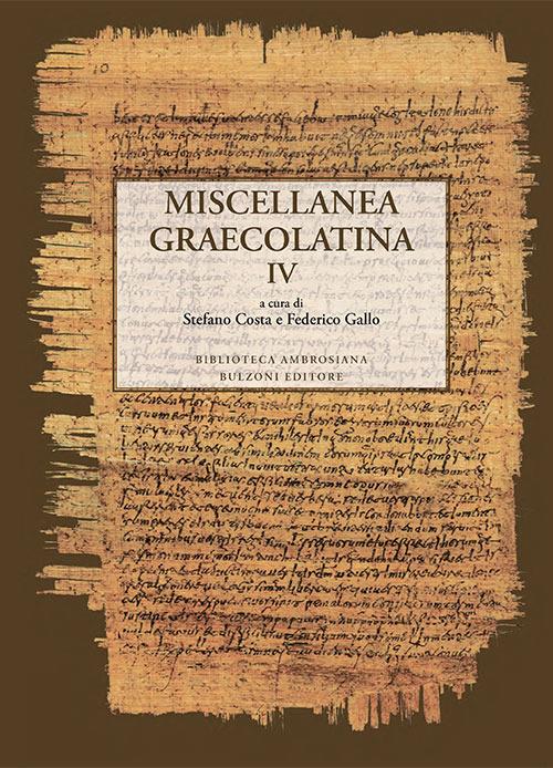 Miscellanea graecolatina. Ediz. italiana, greca e greca antica. Vol. 4 - copertina