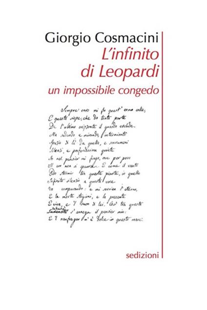 L' infinito di Leopardi. Un impossibile congedo - Giorgio Cosmacini - copertina