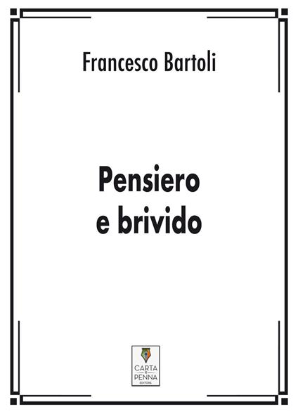 Pensiero e brivido - Francesco Bartoli - copertina