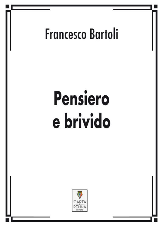 Pensiero e brivido - Francesco Bartoli - copertina