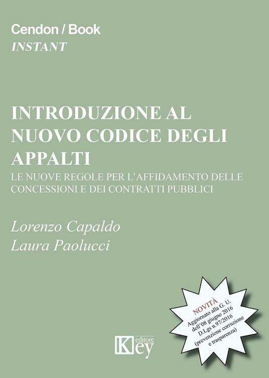 Introduzione al nuovo codice degli appalti. Le nuove regole per l'affidamento delle concessioni e dei contratti pubblici - Lorenzo Capaldo,Laura Paolucci - copertina