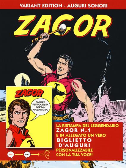 Zagor. Ediz. variant auguri sonori. Con gadget. Vol. 1 - Guido Nolitta,Gallieno Ferri - copertina