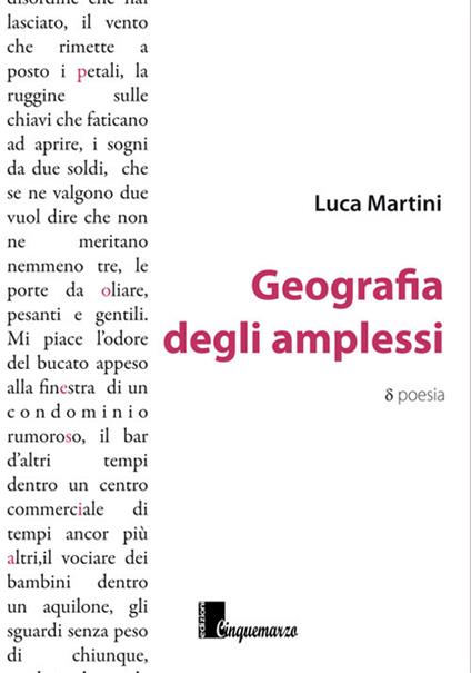 Geografia degli amplessi - Luca Martini - copertina