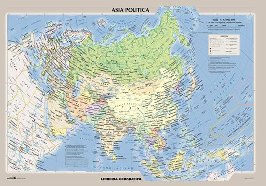 Asia fisica e politica. Carta murale - Libro - Libreria Geografica - | IBS