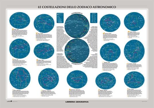 Il cielo e le costellazioni. Carta murale astronomica - copertina