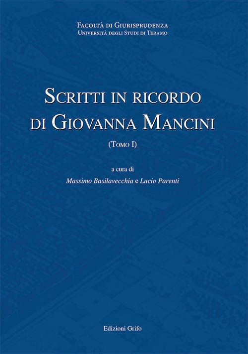 Scritti in ricordo di Giovanna Mancini - copertina