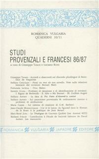 Studi provenzali e francesi '86-'87 - copertina