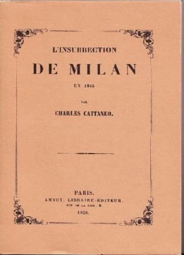 L'insurrection de Milan en 1848 - Carlo Cattaneo - copertina