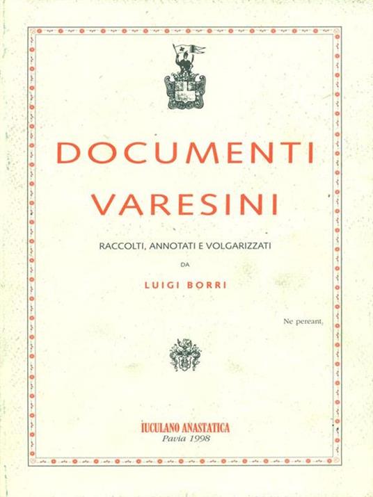 Documenti varesini - Luigi Borri - 2