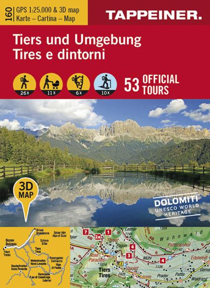 Tires e dintorni. Cartina topografica. Carta panoramica 3D - copertina