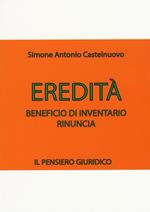 Eredità. Beneficio di inventario. Rinuncia