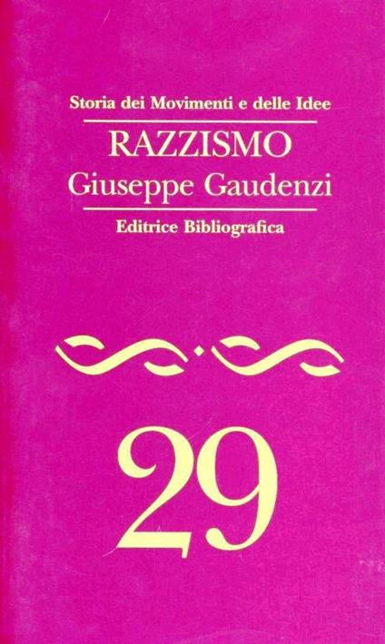 Razzismo - Giuseppe Gaudenzi - copertina