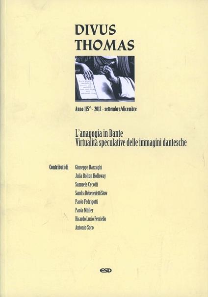 Divus Thomas (2012). Vol. 3: L'anagogia di Dante - copertina