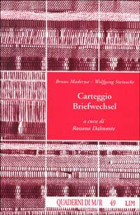 Carteggio Briefwechsel - Bruno Maderna,Wolfgang Steinecke - copertina