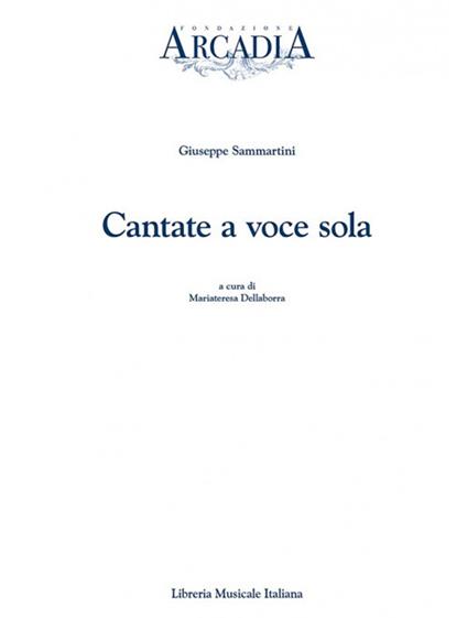 Cantate a voce sola - Giuseppe Sammartini - copertina