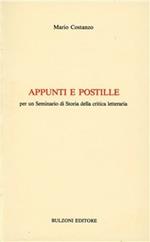 Appunti e postille. Per un seminario di storia della critica letteraria