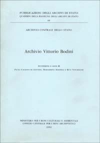 Archivio Vittorio Bodini. Inventario - copertina