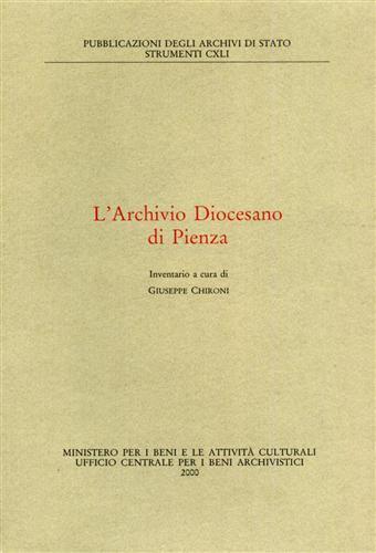 L' archivio diocesano di Pienza. Inventario - copertina
