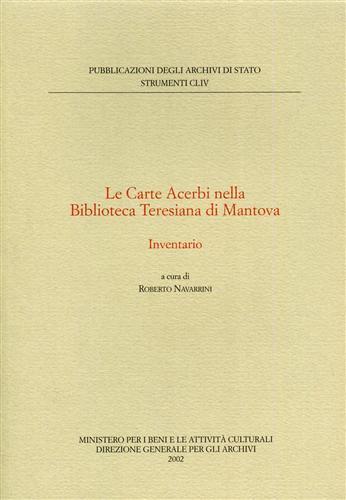 Le carte Acerbi nella biblioteca teresiana di Mantova. Inventario - copertina