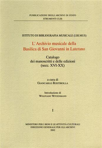 L' archivio musicale della Basilica di San Giovanni in Laterano. Catalogo dei manoscritti e delle edizioni (secc. XVI-XX) - 3