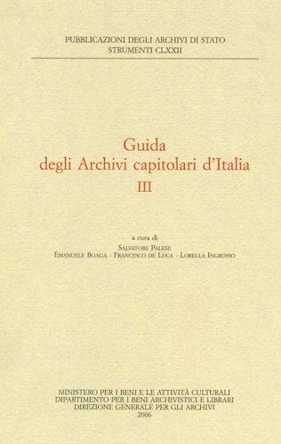 Guida degli archivi capitolari d'Italia. Vol. 3 - copertina