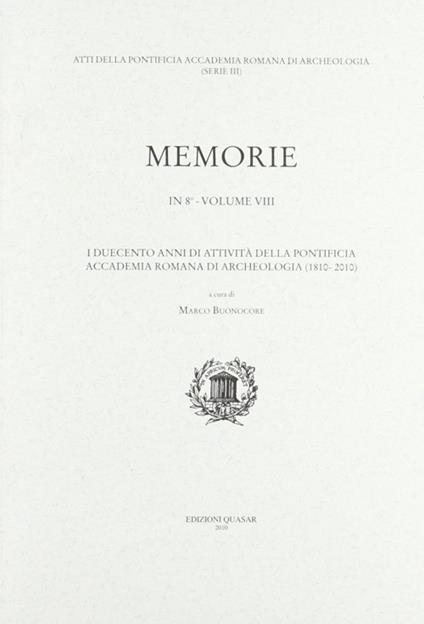 I duecento anni di attività della pontificia accademia romana di archeologia (1810-2010) - copertina