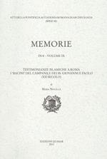 Pontificia Accademia Romana di archeologia. Memorie (2013). Vol. 9: Testimonianze islamiche a Roma. I «bacini» del campanile dei ss. Giovanni e Paolo.