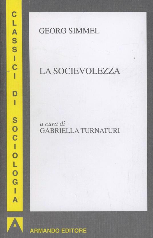 La socievolezza - Georg Simmel - copertina