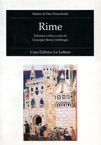 Rime. Ediz. critica - Matteo Frescobaldi - copertina