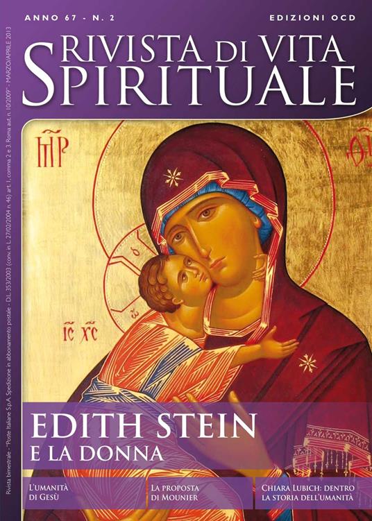 Rivista di vita spirituale (2013). Vol. 2: Edith Stein e la donna. - copertina