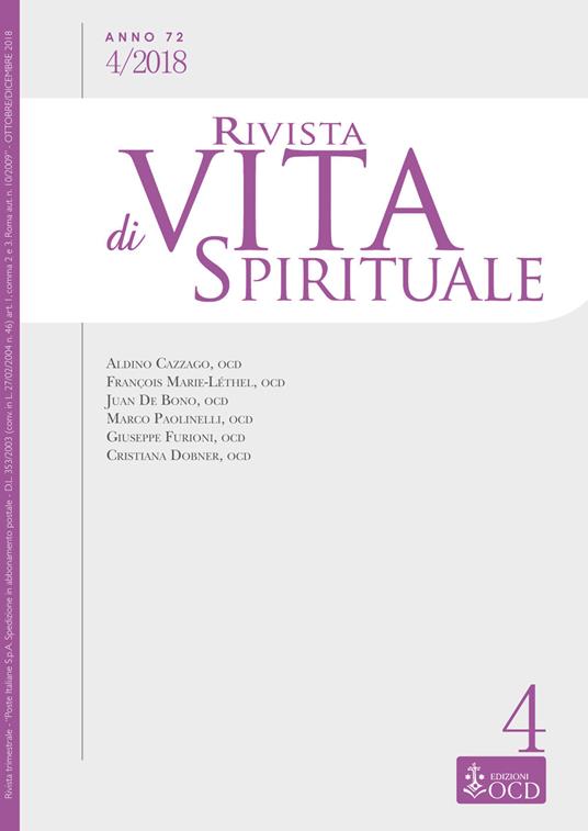 Rivista di vita spirituale (2018). Vol. 4 - copertina